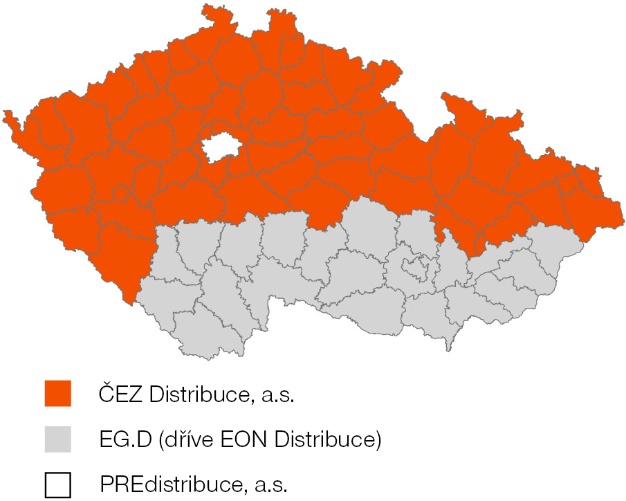 Mapa distribučních území